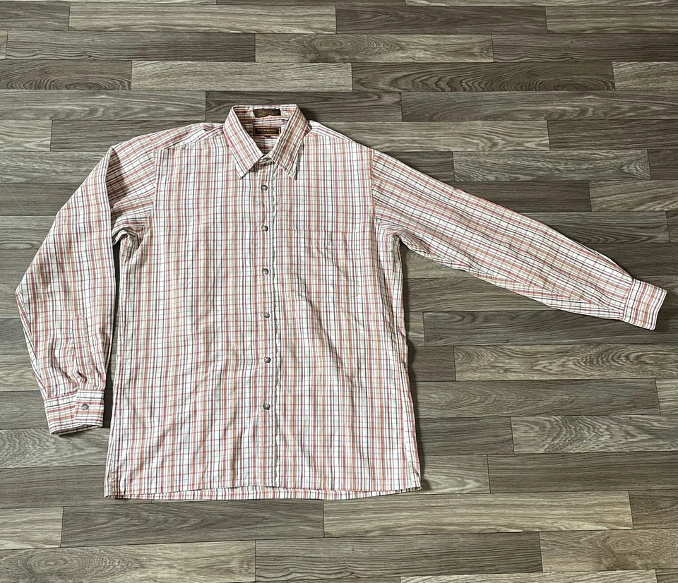 Camisa vintage Yves Saint Laurent abotonada para hombre grande manga larga a cuadros YSL Foto 4 de 4