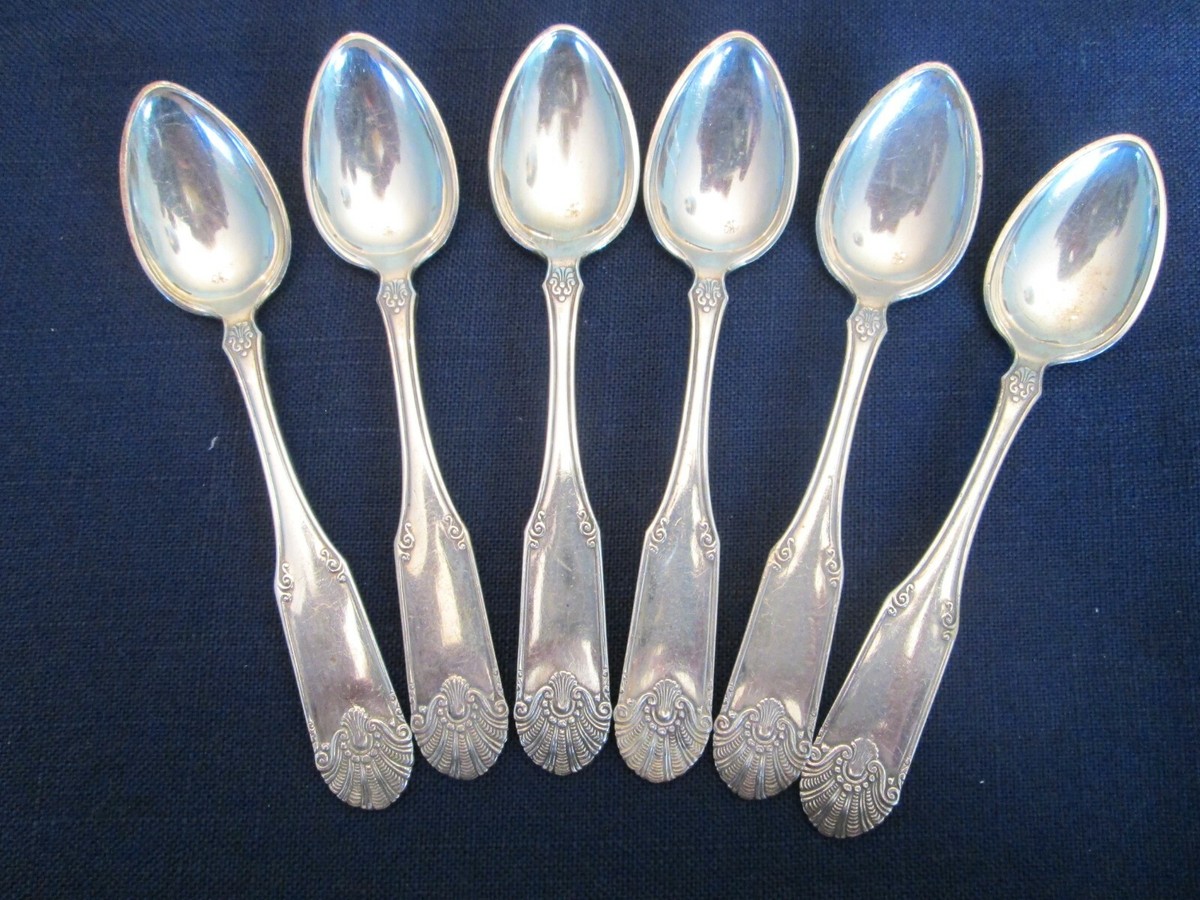 SET 6 DEMITASSE SPOONS! Vintage MAGNUS AASE silverplate Norway