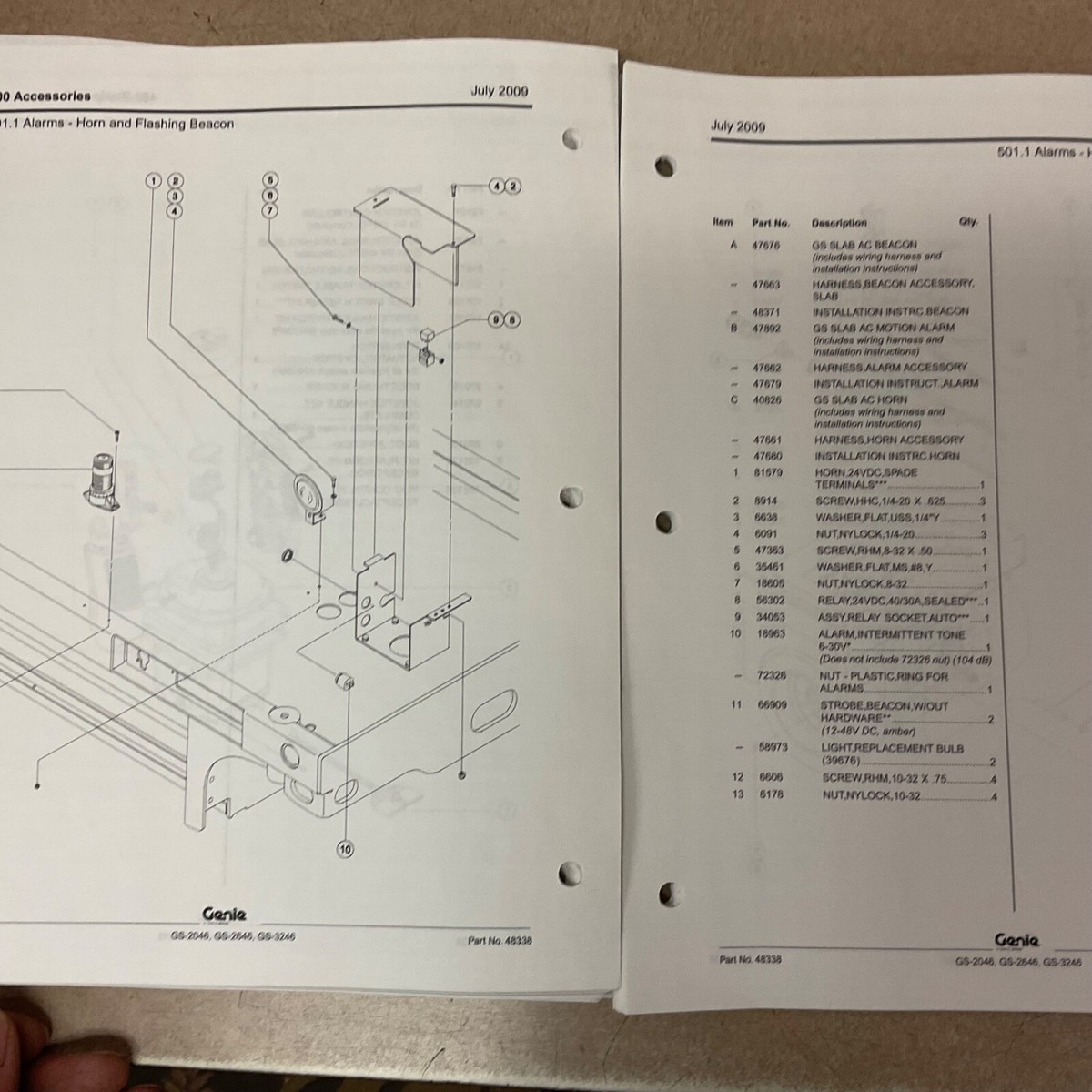 Genie GS-2046/2646/3246 PARTS MANUAL BOOK CATALOG SCISSOR PLATFORM