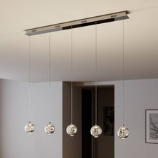 Lucande LED Esstisch Pendelleuchte Glas chrom...