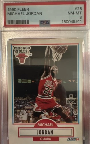 1990-91 Fleer - Michael Jordan #26 Black Line Above Biographical Information