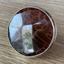Vintage Sterling Silver Large Round Leopard A...