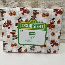 SESAME STREET ELMO HALLOWEEN TWIN SIZE SHEET SET TRICK OR TREAT NEW 2024