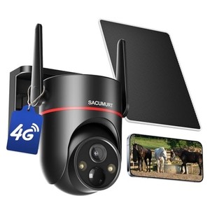 4G LTE Camaras De Seguridad Panneau solaire 360 SIN WIFI Para Casa Extérieur Con SIM