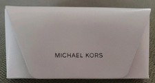 MICHAEL KORS White Eyeglass Case Snap Closure Light Gray Inside