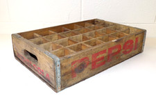 Pepsi Cola Wood Crate Case w/ Dividers 1970's Vintage Decor Craft Project