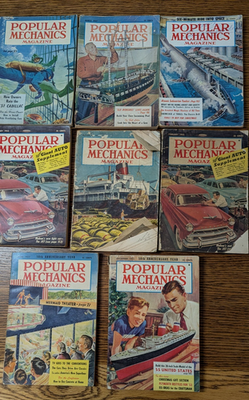 #ad POPULAR MECHANICS Magazines 1950 58 Eight Copies $24.95