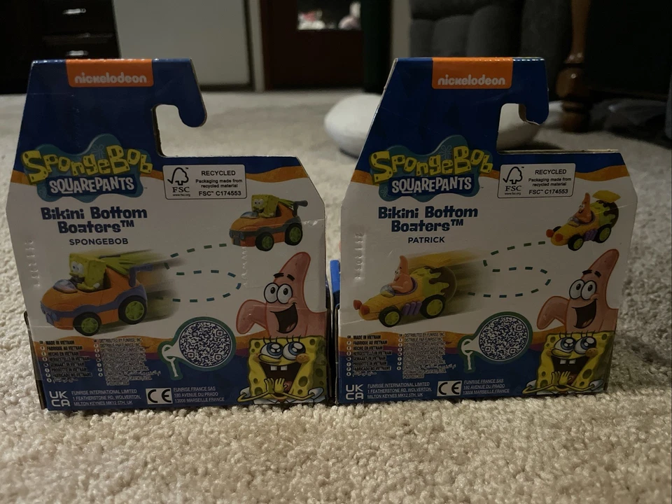 SpongeBob + Patrick Bikini Bottom Boaters Lot Funrise Cars 25th Anniversary New - Image 3 of 3