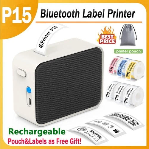 Etikettendrucker Bluetooth P15 Etikettiergerät Labeldrucker Beschriftungsgerät