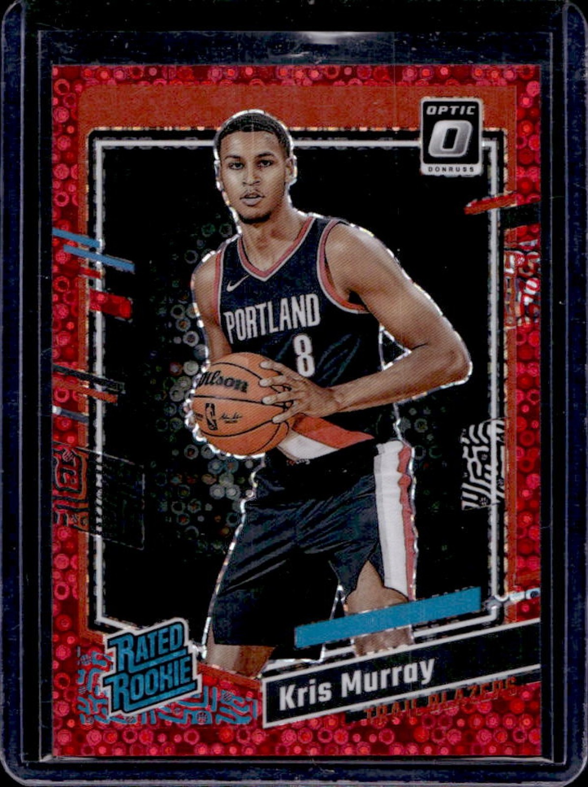 2023-24 Donruss Optic Kris Murray Fast Break Red Rated Rookie #8/75