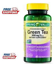 Spring Valley Green Tea Extract Vegetarian Capsules, 500 mg, 60 Count