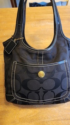 Y2k Coach Ergo shoulder bag black signature C jacquard & black