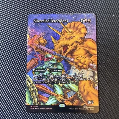 MTG: TMNT Source Material Card PZA #9 Silverclad Ferocidons (Borderless)  FOIL