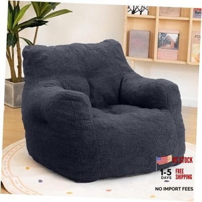 Bean Bag Chair with Filler, Bean Bag Sofa with Tufted Soft Stuffed Blue
