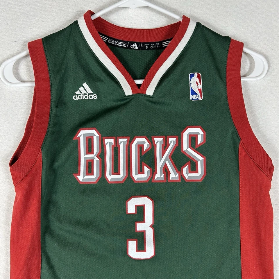 Camiseta Adidas Milwaukee Bucks Jennings #3 NB Jóvenes Niños Pequeña Verde Baloncesto Foto 2 de 4