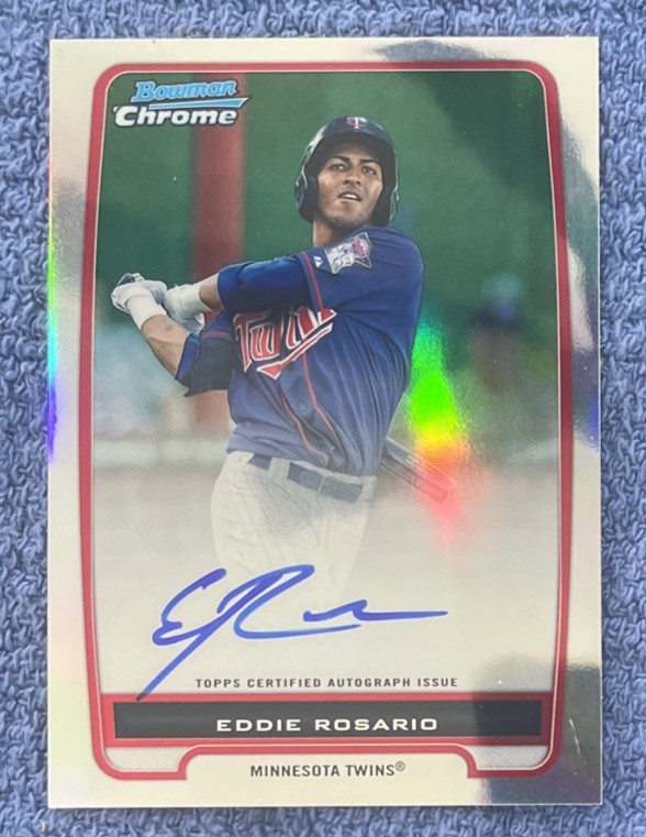 2012 Bowman Chrome Prospects Autograph Eddie Rosario Refractor 405/500 BCP9
