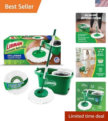Libman Tornado Spin Mop System and 1 Refill, Mop and Bucket with Wringer Set ...
