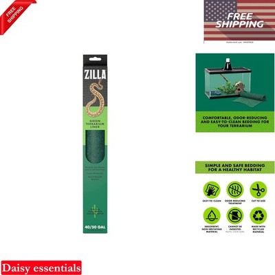 Reptile Terrarium Bedding Floor Liner Green 17.25x35.25in Reptile Enclosure S...