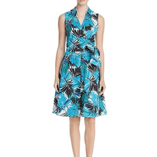 LE GALI Sleeveless Knee Length Faux Wrap Dress