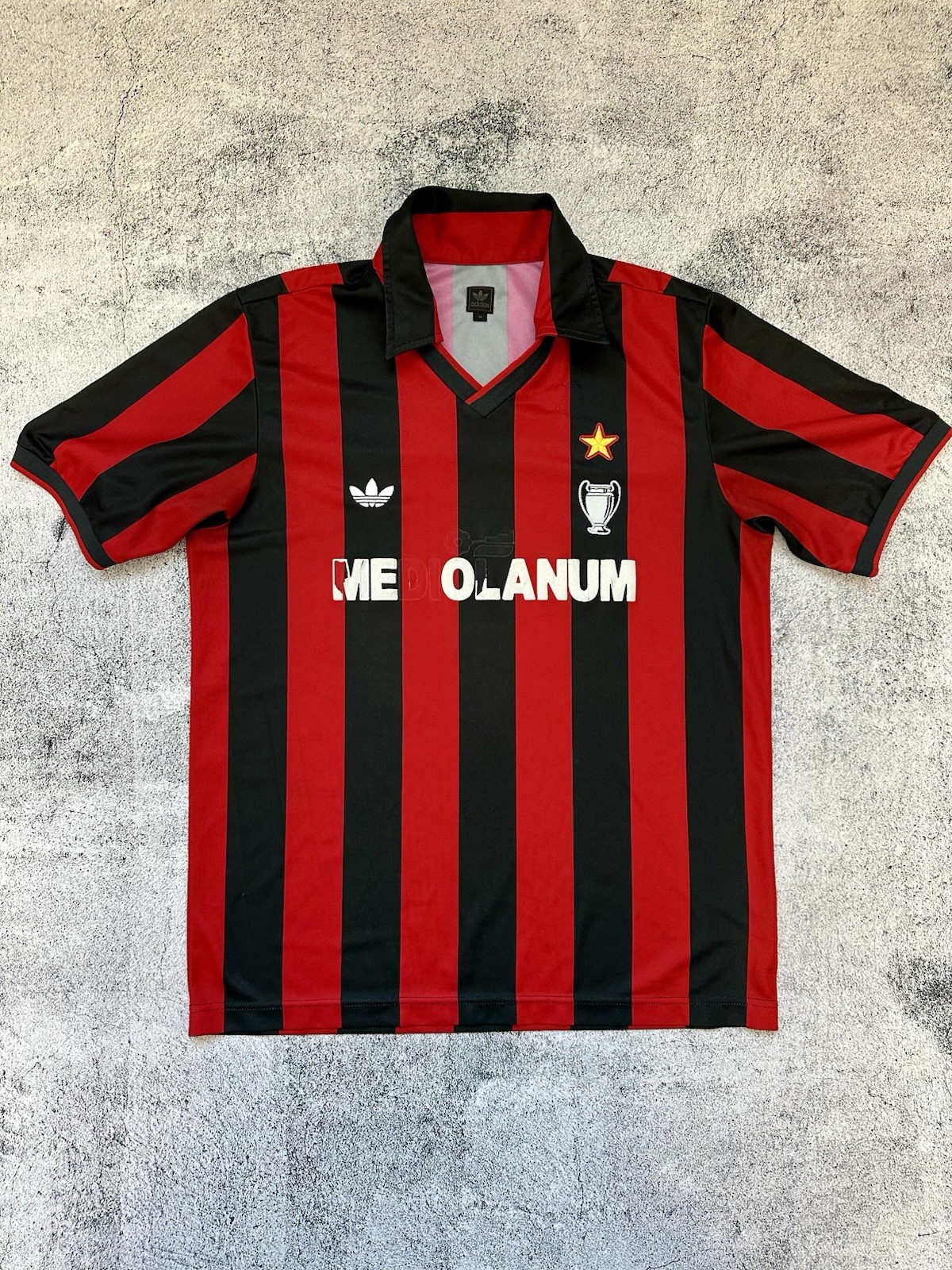 Vintage Milan 1990-1991 Adidas Soccer Jersey UEFA Super Cup Men's M Size