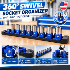 1 Pc Socket Organizer Rail 360 Swivel Clip Holder 14 38 12 Tool - New 1 Pc Socket Organizer Rail 360 Swivel Clip Holder 14 38 12 Tool - New
