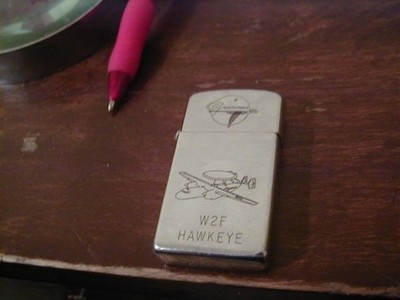 1963 2517191 W2F HAWKEYE GRUMMAN SLIM ZIPPO GOOD + USED WORKING CONDITION