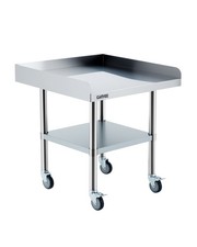 Commercial Stainless Steel Work Table 30" x 30" With Wheels 3-Sided Backsplash