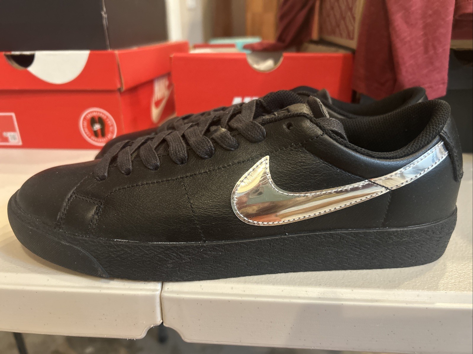 Size 9 - Dancer Skateboards x Nike Zoom Blazer SB Low Black Metallic Silver thumbnail 3