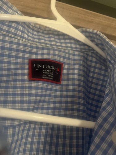 UNTUCKit Shirt Mens XL Button Up Long Sleeve Wrinkle Free Slim Fit Plaid - Picture 2 of 4