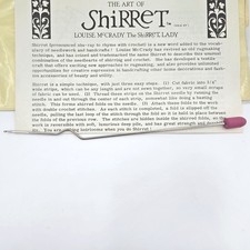 Vintage The Art of Shirret Louise McCrady Rug Making Crochet Needle Tool  Guide