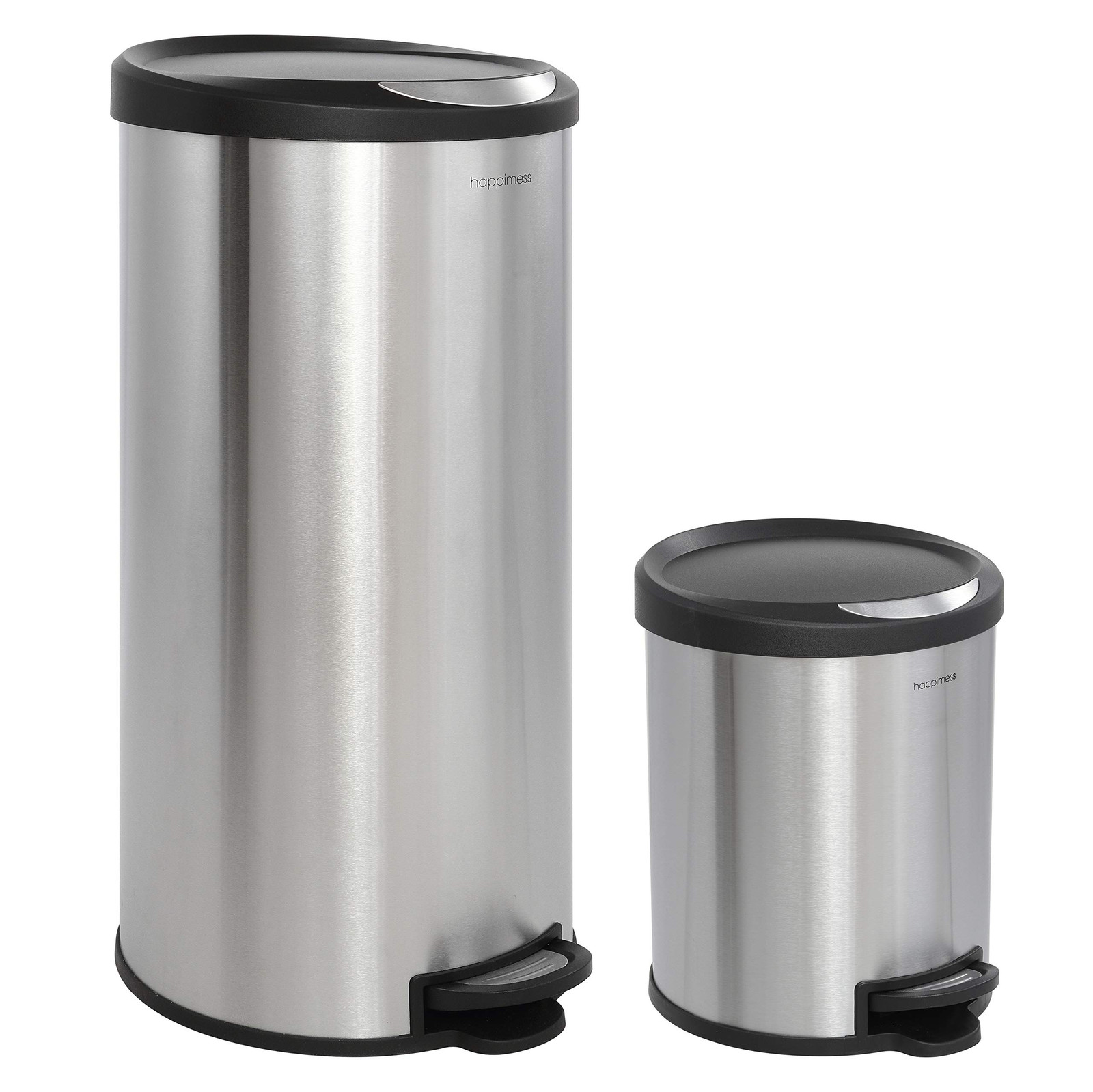 happimess HPM1001A Oscar Round 8-Gallon Step-Open Trash Can with Free Mini Tr...
