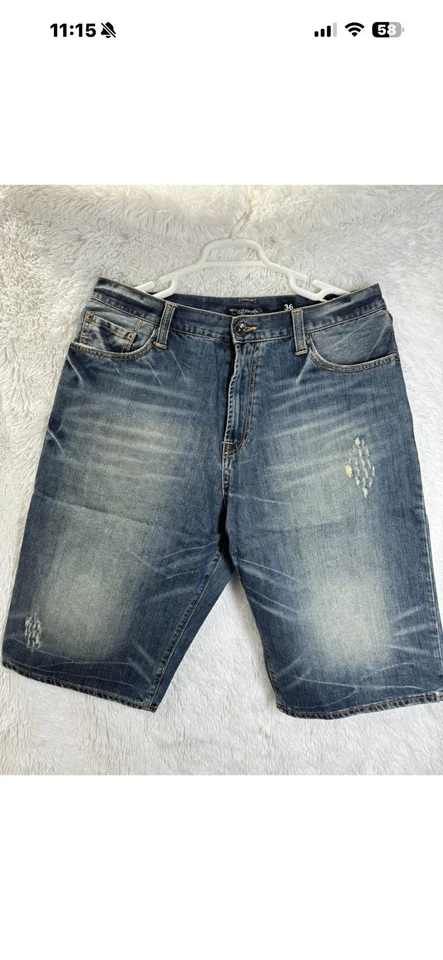 Pantalones Cortos Denim Ed Hardy Azul 36 Japón Dragón Koi Pez Tigre Bordados Y2K Foto 3 de 4