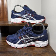 Asics Gel Contend 4 Navy Red Running Shoes GS Youth 5.5