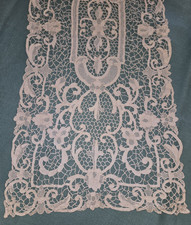 Point De Venise Needle Lace Table Runner, Dresser Scarf, Antique