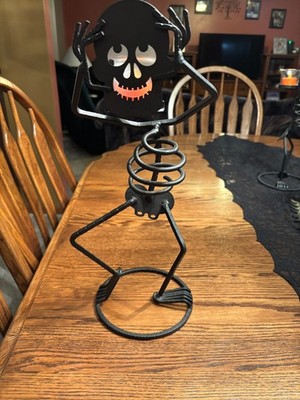 Partylite 15'' Mr. Bones Skeleton Halloween Metal Candle Light Holder