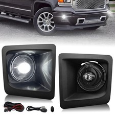 Pair Led Fog Lights For 2014 2015 Gmc Sierra 1500 Front Bumper Driving Lamps