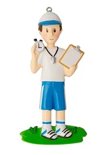 Coach w/Whistle and Clipboard Personalized Christmas Tree Ornament