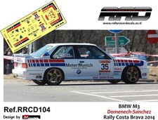 DECAL/CALCA 1/32: BMW M3; Domenech-Sanchez; Rally Costa Brava 2014