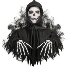 Halloween Skeleton Costume Scary Skull Mask Grim Reaper Mask for Adults Men