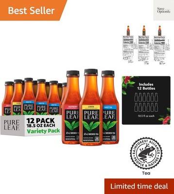 Iced Tea, Sweetened 3 Flavor Variety Pack, 18.5 Fl Oz Bottles Pack of 12