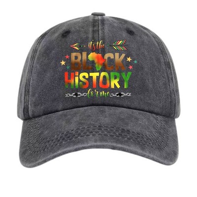 Black History Month African Map Gradient Graphic Washed Casual Hat