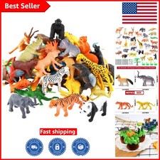 Big Bag of Mini Jungle Animals - 54 Realistic Play Figures for Creative Learning