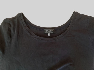 WINDSOR Slim Fit Shirt M Schwarz Stretch Designer Basic T-Shirt