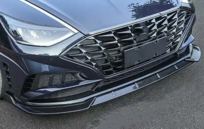 Style Carbon Fiber Front Bumper Lip Spoiler Splitter For Hyundai Sonata 2020-23 - Изображение 2 из 4