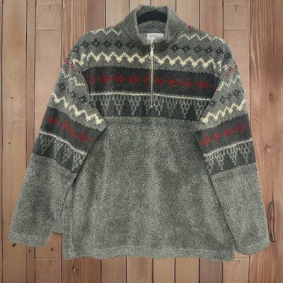 Willi Smith Collection Grey Women Zip Pullover Sweater SZ/ M