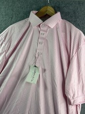 Collars  Co Pink Gingham Dress Collar Polo Shirt Men  s 2XL NEW