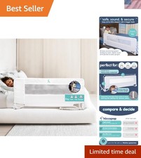 57"x19" Toddler Bed Rail Guard with Robust Steel Anchoring - Peace of Mind
