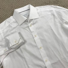 Eton Custom Made Mens Dress Shirt White Cotton Spread Collar Long Sleeve