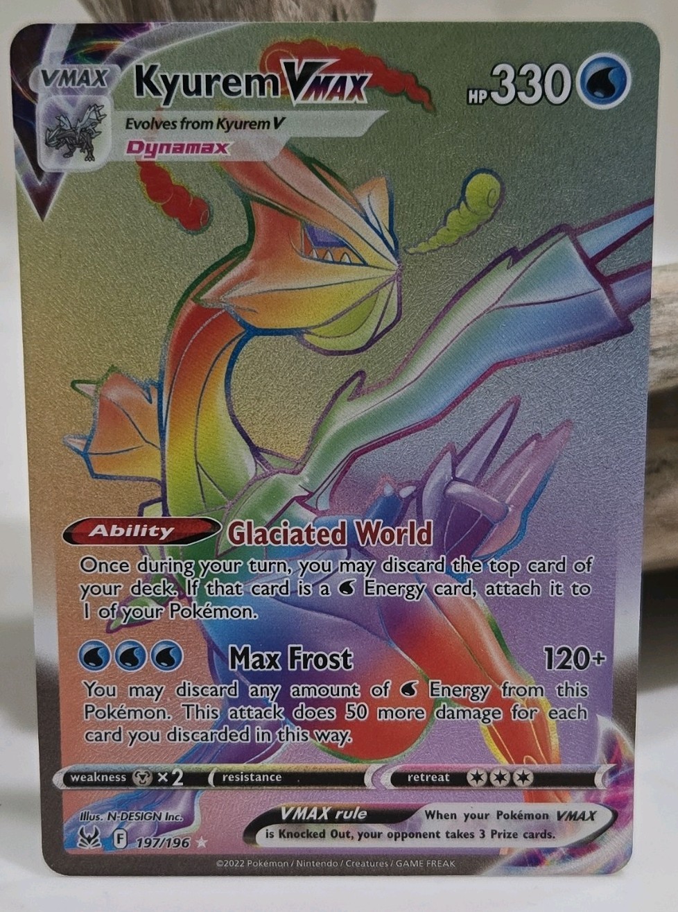 Pokémon TCG Kyurem VMAX 197/196 Lost Origin Secret Rare Full Art Holo EN