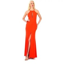 NWOT Jay x Jay Godfrey Front Slit Evening Cocktail Mermaid Gown Orange Women's 6